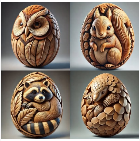 🔥🎁Hot Sale🔥Animal Easter Carved Craft Egg