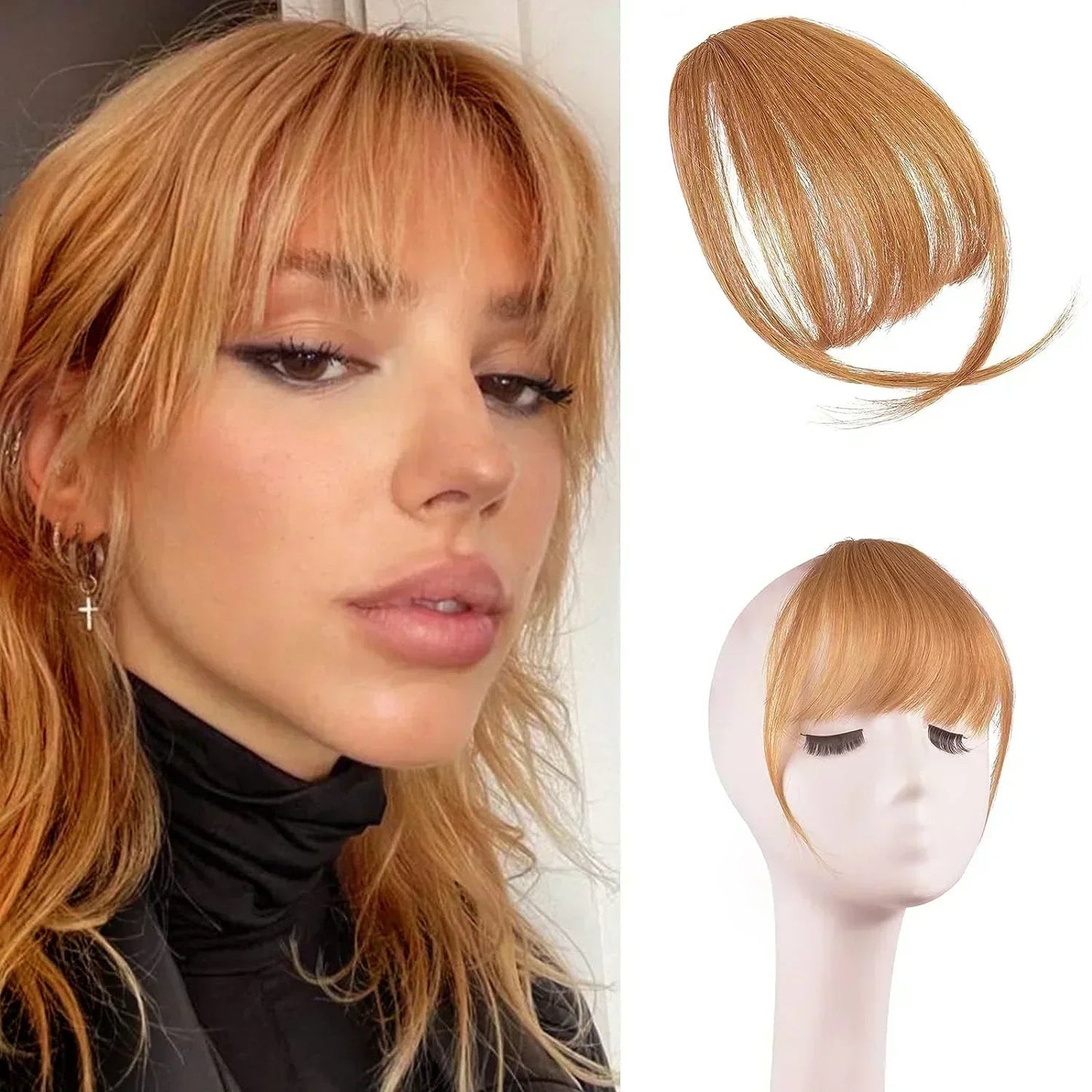 🎀Limited Sale 50% OFF🎀Clip In Bangs 100% Human Hair Extensions Air Bangs