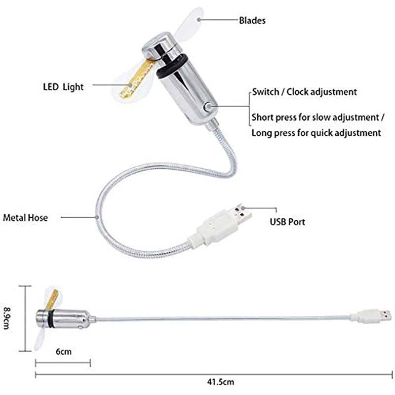 š„Hot Saleļ¼Buy 2 GET 1š„USB Fan with LED Clock Lighting
