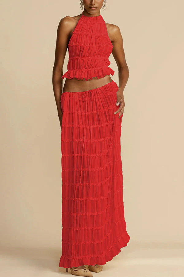 🎊2025 NEW MODELES🎊 sexy backless tank top long skirt suit