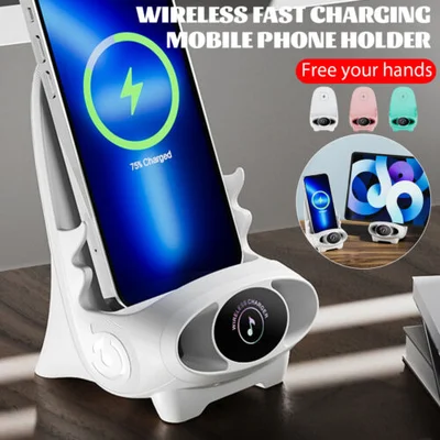 🔥📅Last Day Sale 📱Mini Chair Wireless Fast Charger - Multifunctional Phone Holder, Charge & Entertain at Once!