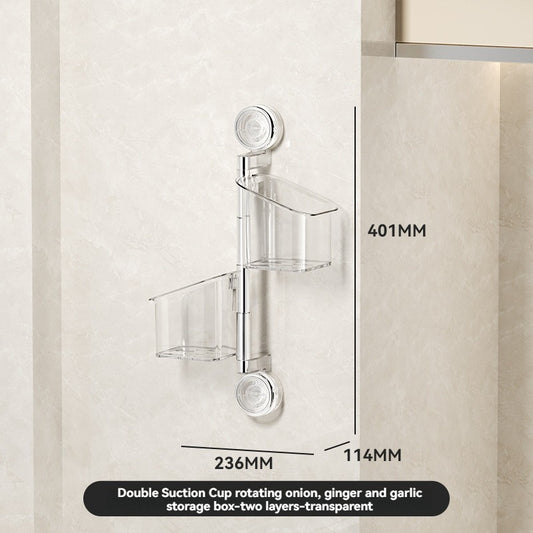 Perforated suction cup spice storage rack