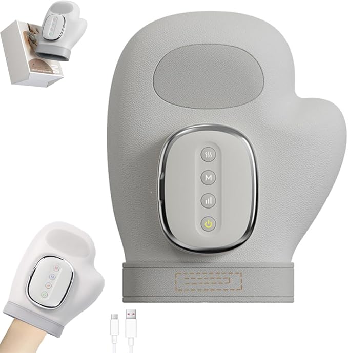 Portable Hand Massager with Heat & Compression, Wireless 3 Modes for Carpal Tunnel Relief