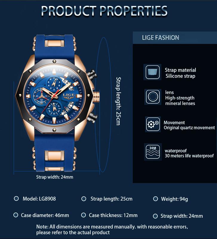 Men Watches Fashion Outdoor Waterproof Men's Sport Quartz Watch With Chronigraph