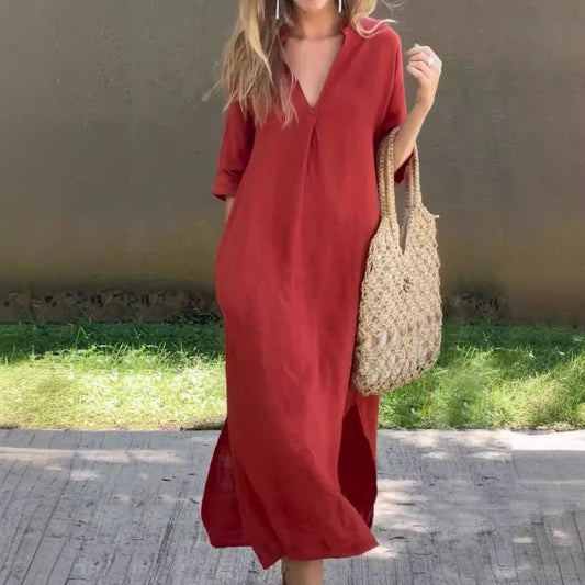 💖The Gift of Summer💕Elegant V-Neck Slit Dress