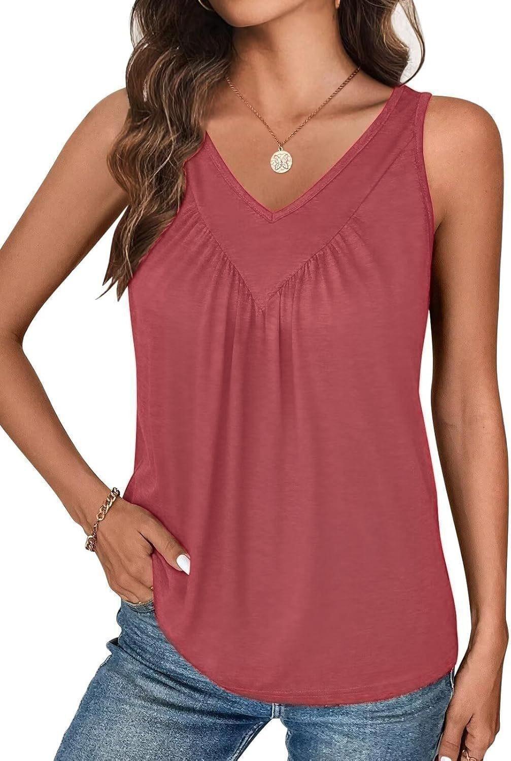 💖Limited Sale 50% OFF💖👚Women Sleeveless V-neck T-shirt