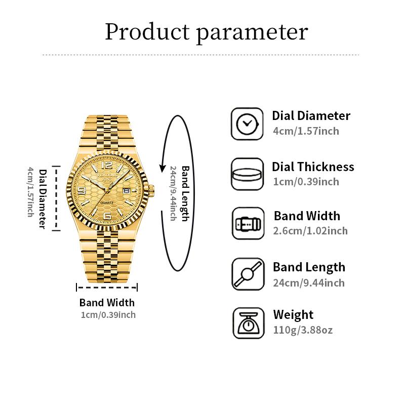 Men’s Honeycomb-Pattern Luminous Watch