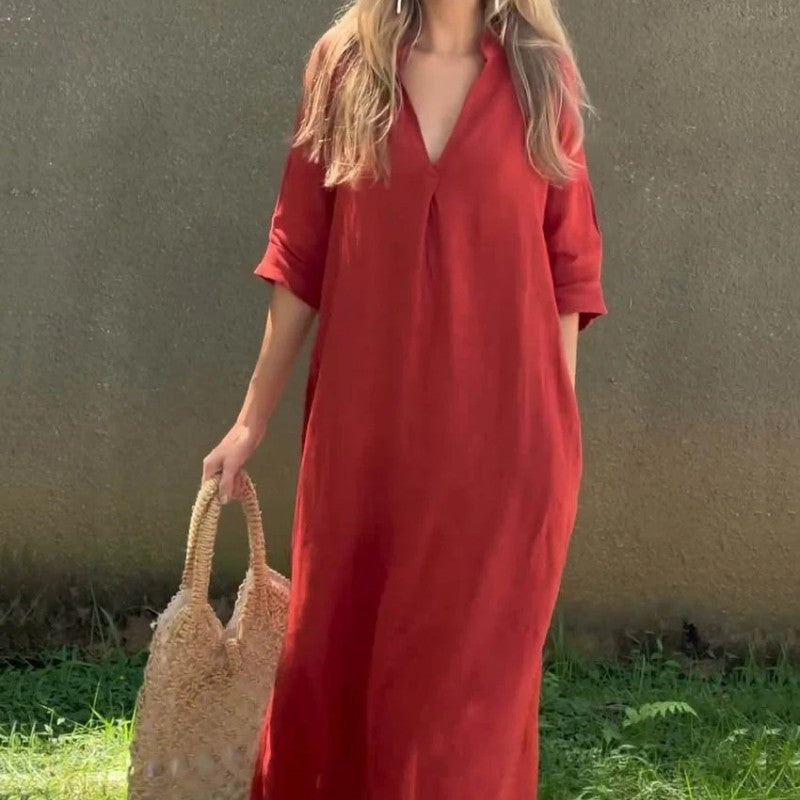 💖The Gift of Summer💕Elegant V-Neck Slit Dress