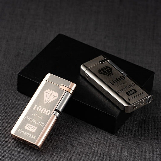 🌬️🔥Side Sliding Electronic Induction Strong Windproof Red Inflatable Lighter🔴 Stylish and Convenient, Essential for Outdoors!