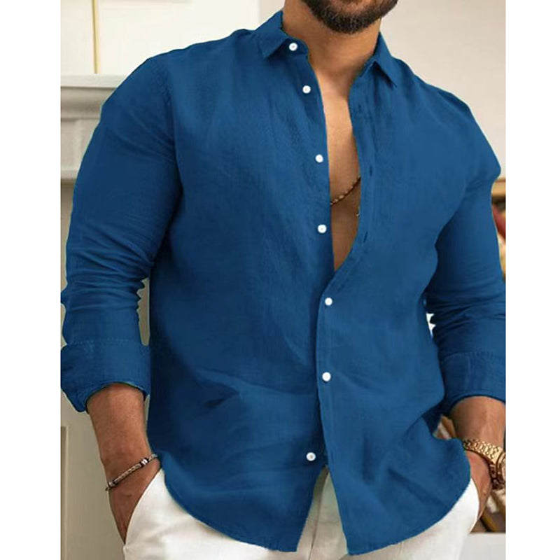 Men's Cotton Linen Solid Color Shirt(🔥Limited Time Offer)