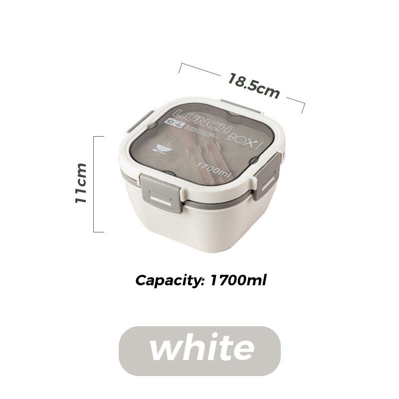 1200ml/1700ml Lunch Box with Spoon & Fork - Microwave Safe