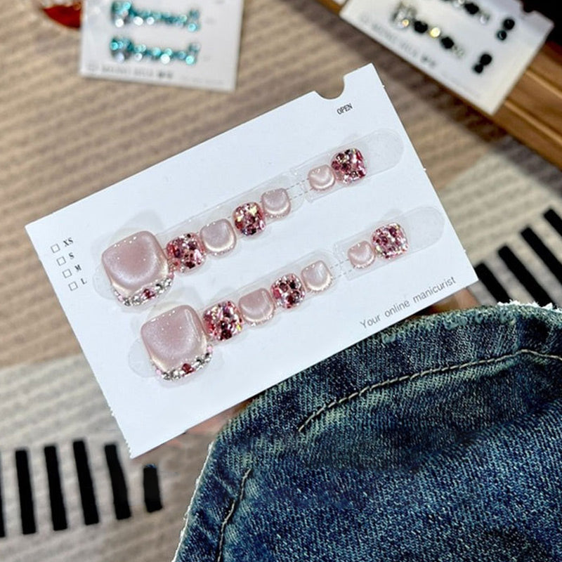 14 Sheets Square Press on Toenails🌈