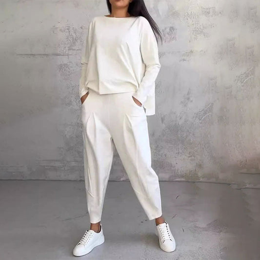 🔥Summer Sale🔥Round-Neck Long-Sleeved Top & Pants 2-Piece Set