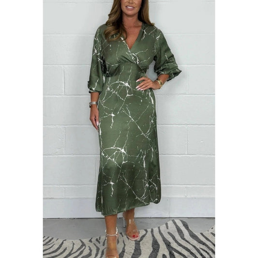 🎉Summer New  Arrivals Limited Time 50% OFF👗V-Neck Long Sleeve Midi Dress