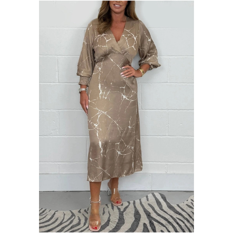 🎉Summer New Arrivals Limited Time 50% OFF👗V-Neck Long Sleeve Midi Dress