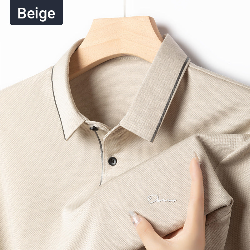 ✨2025 New Arrival✨Men's Ice Silk Business Casual Lapel Shirt👚