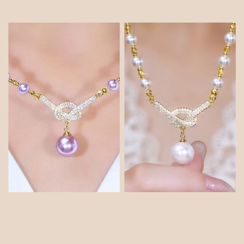 👸High-grade Purple Full Diamond Beads Necklace✨
