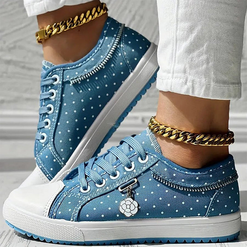 👟2025 New Design🙋♀️✨Ladies Casual Flat Round Toe Lace Up Low Top Shoes