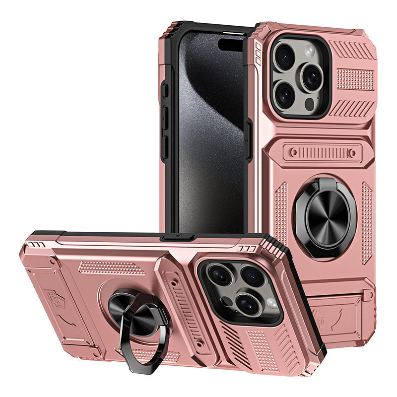 📱Exclusive for iPhone💜 Card Holder & Ring Grip Full-Body Anti-Shock Case🛡️