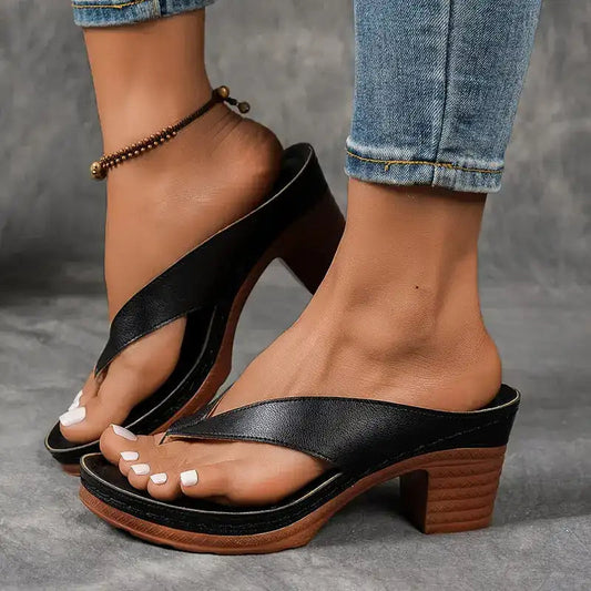 🌞 2025 Last Discount Defore Summer👡Women’s Summer Chunky Heel Flip Flops