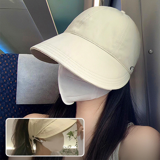 🎉Summer Sun Protection Essentials👒Wide-Brimmed Half-Cap Sun Hat with Hook Closure