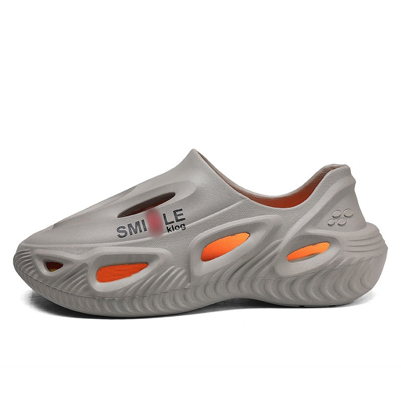 👟Men's Thick Bottom Hollow Outdoor Slippers - Breathable & Durable🌳