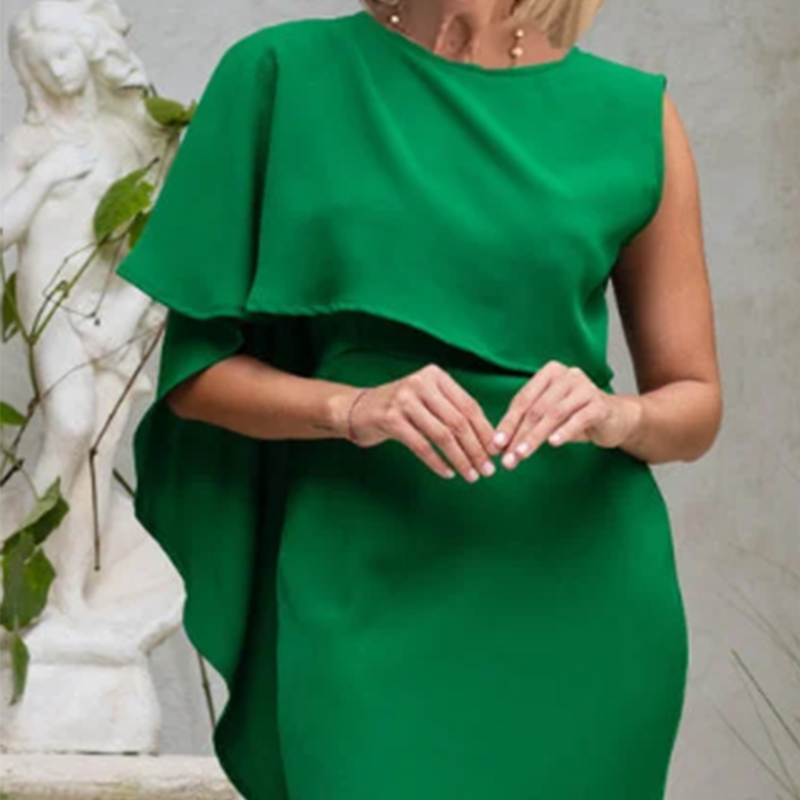 🛍️50% OFF👗Women’s Asymmetric Drape Midi Dress