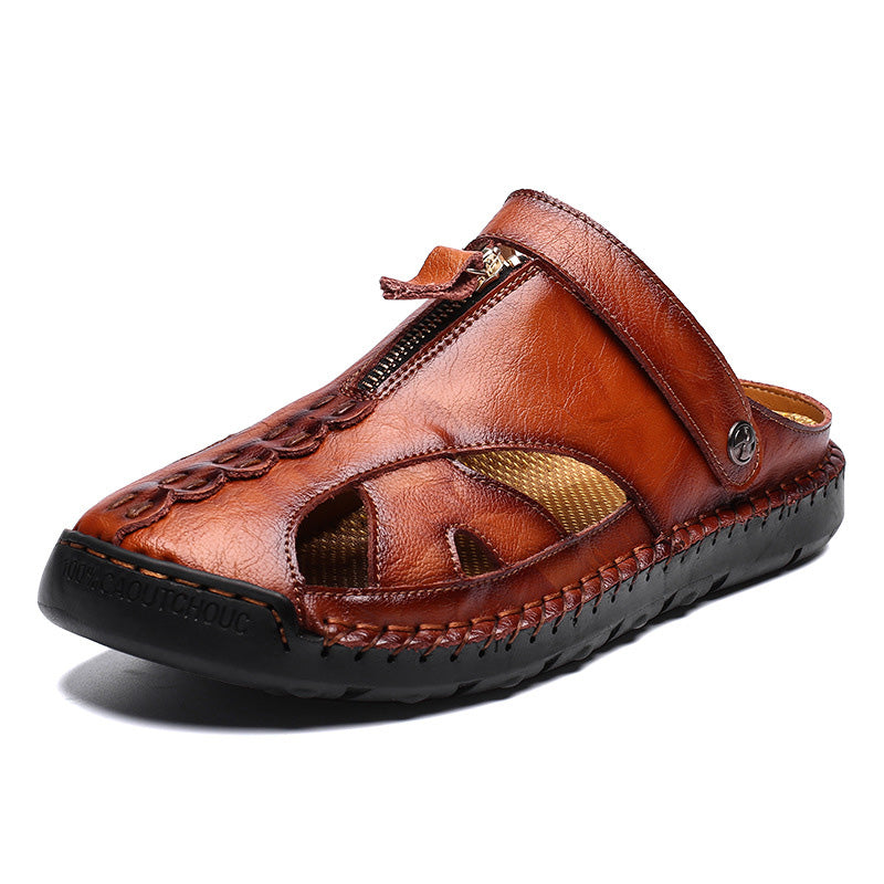 šHandmade In Genuine Leatherš„Menās Casual Convertible Back Strap Sandals