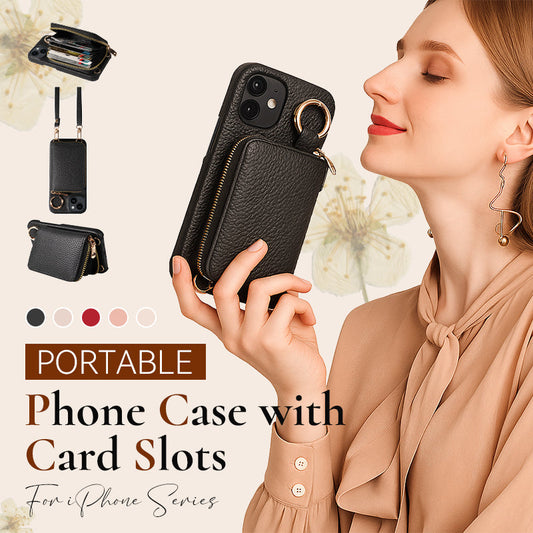 Portable Phone Case with Card Slots for iPhone Series