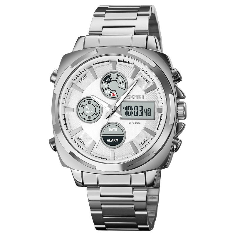 šMenās Analog Digital Steel Watch with Alarm
