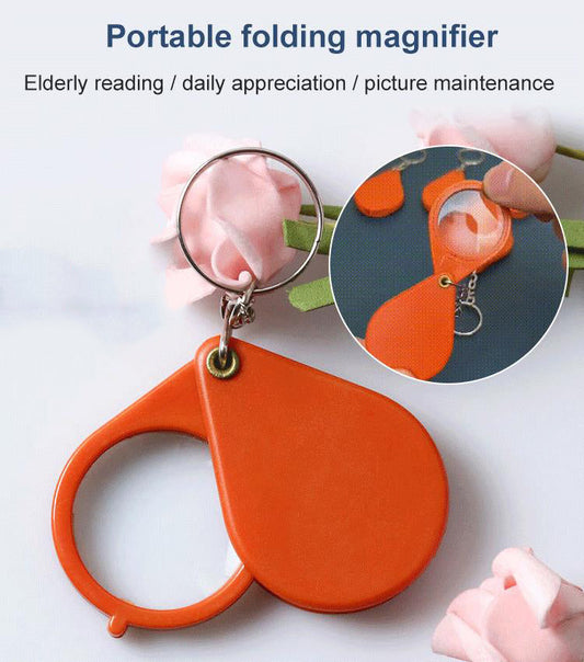 🔍✨Mini Folding Magnifying Glass Key Chain