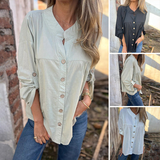 🌿💧Women's Casual Solid Color Top - Hot Sale 50% OFF🔥