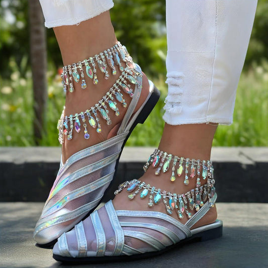 ✨Mesh Sandals with Rhinestone Anklets - Hot Sale 40% OFF🔥