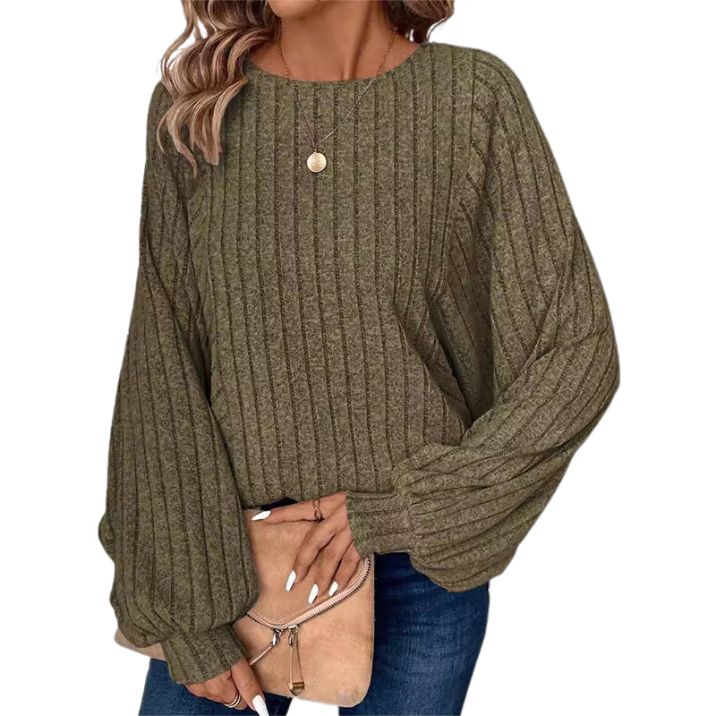 🍁Early Autumn Sale 50% OFF🍂Women's Ribbed Loose-Fit Pullover Tops