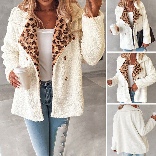 🔥2025 Global Fashion Latest Styles🌎Cozy Coat with Leopard Trim🧥