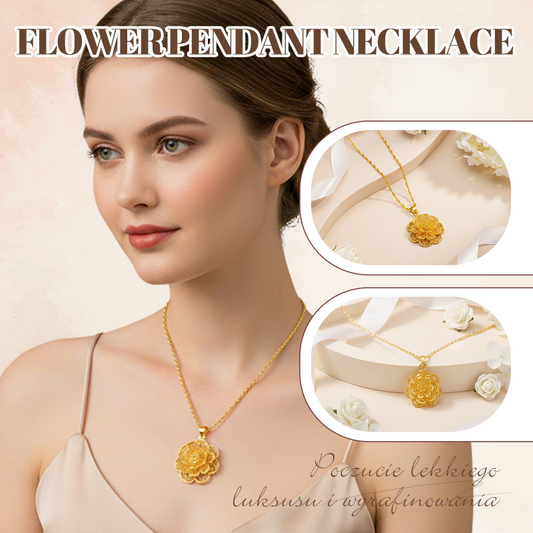 🌟Sand Gold Flower Pendant Necklace (Symbolizing Peace and Prosperity)