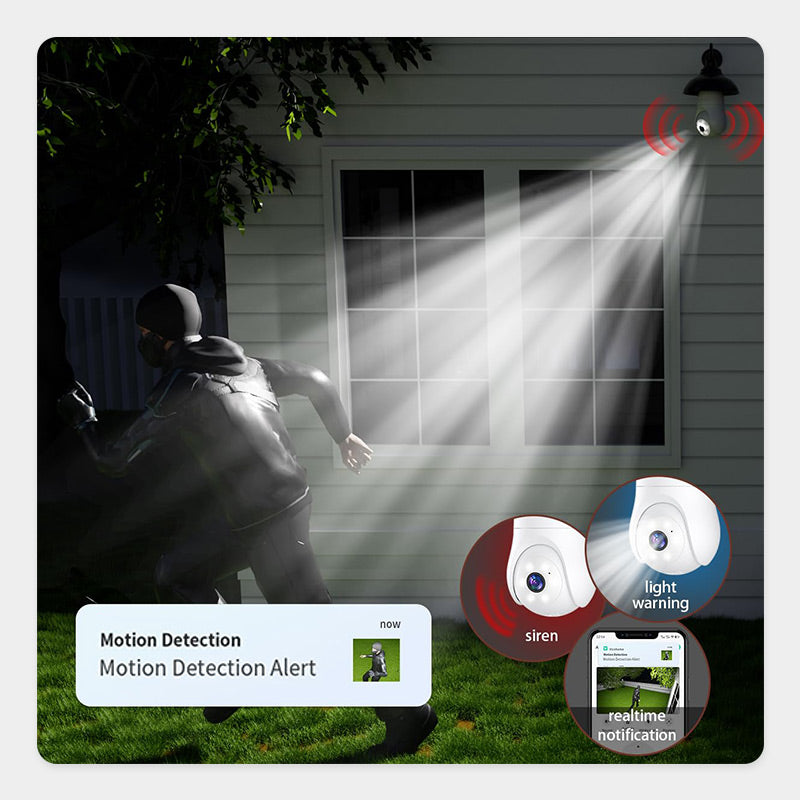 Smart Wireless WiFi 4MP Home Security Light Bulb Camera