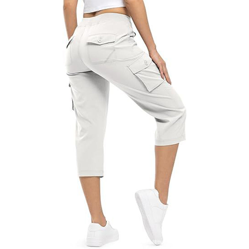๐ Women's Lightweight Cargo Capris โ 6 Pockets, Drawstring Waist, Breathable ๐ฟ