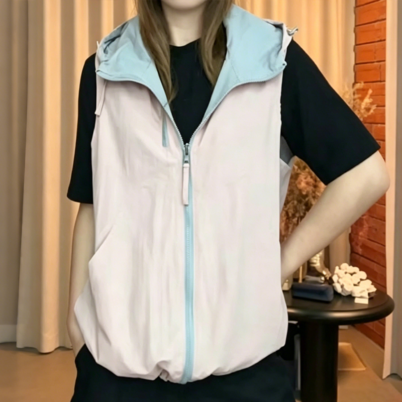 Women's Reversible Hooded Zip-Up Vest