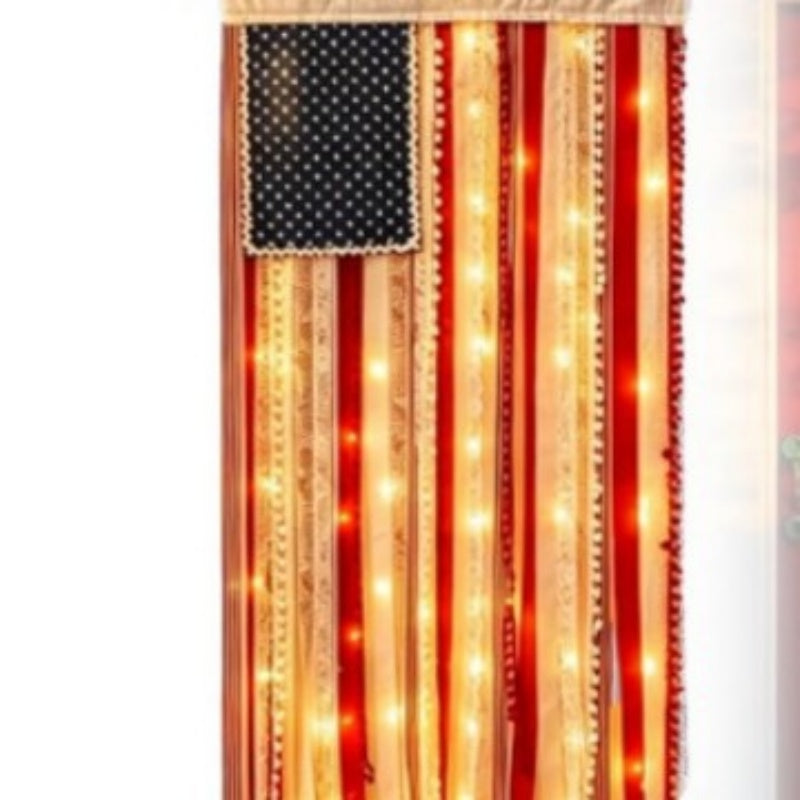 Rustic Patriotic Fabric Flag for Home Decor