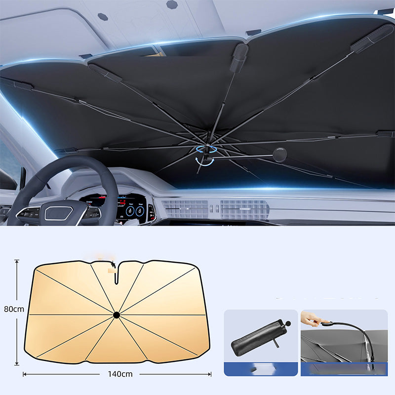 ☀️ 50% OFF NOW! 🚗 Bendable Car Windshield Sunshade Umbrella – 360° rod & titanium layer – Universal fit, blocks heat and UV – compact, easy to store and use 🛡️✨