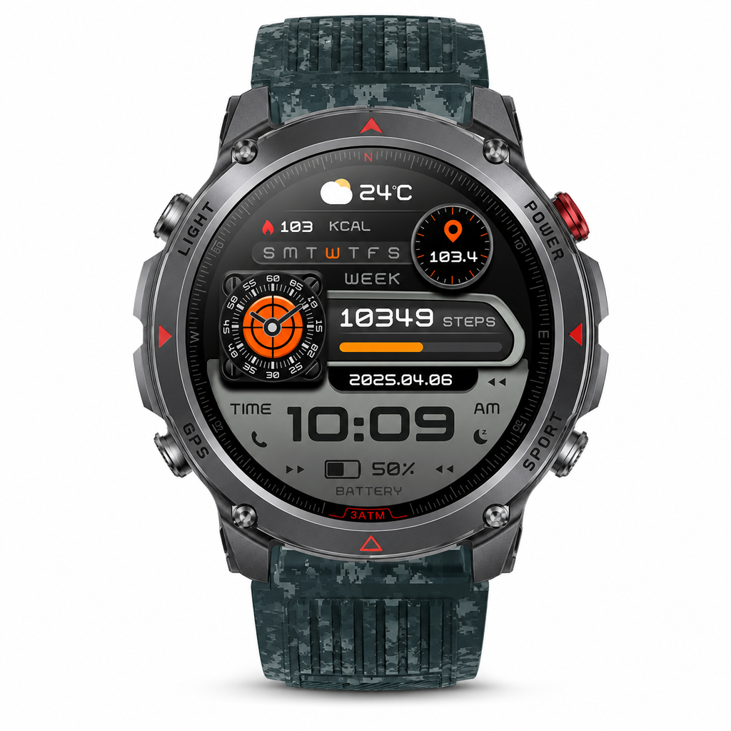 ⏰Smartwatch with Bluetooth Calling,GPS & Beidou Positioning, Heart Rate & Sleep Monitor, Pedometer & Message Reminders🏃