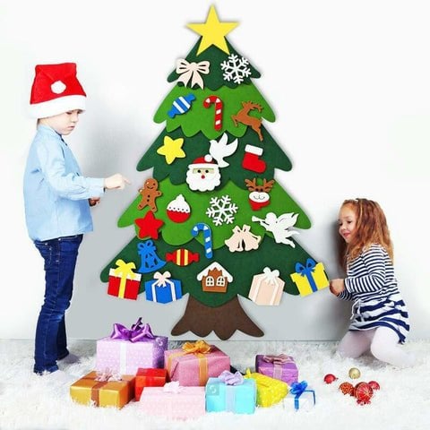 🎄 50% OFF! ✨ DIY Felt Christmas Tree Set – No-glue, reusable & toddler-friendly ✨