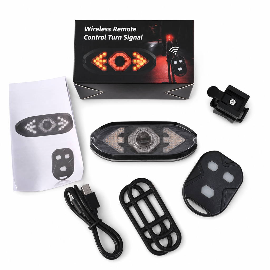 Bicycle Remote Control Turn Signal Taillight with Horn Warning Light for Road and Mountain Bikes