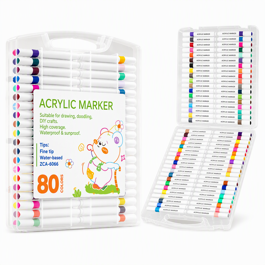 Acrylic Marker Pen Set with Storage Case for Drawing