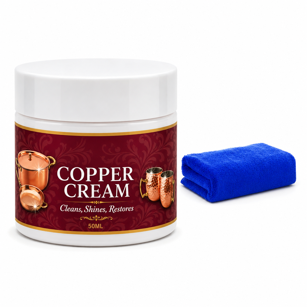 Copper Cleaning Paste 50ml with Towel Set for Copper Pots Cups and Kitchenware Polishing and Oxidation Removal Care