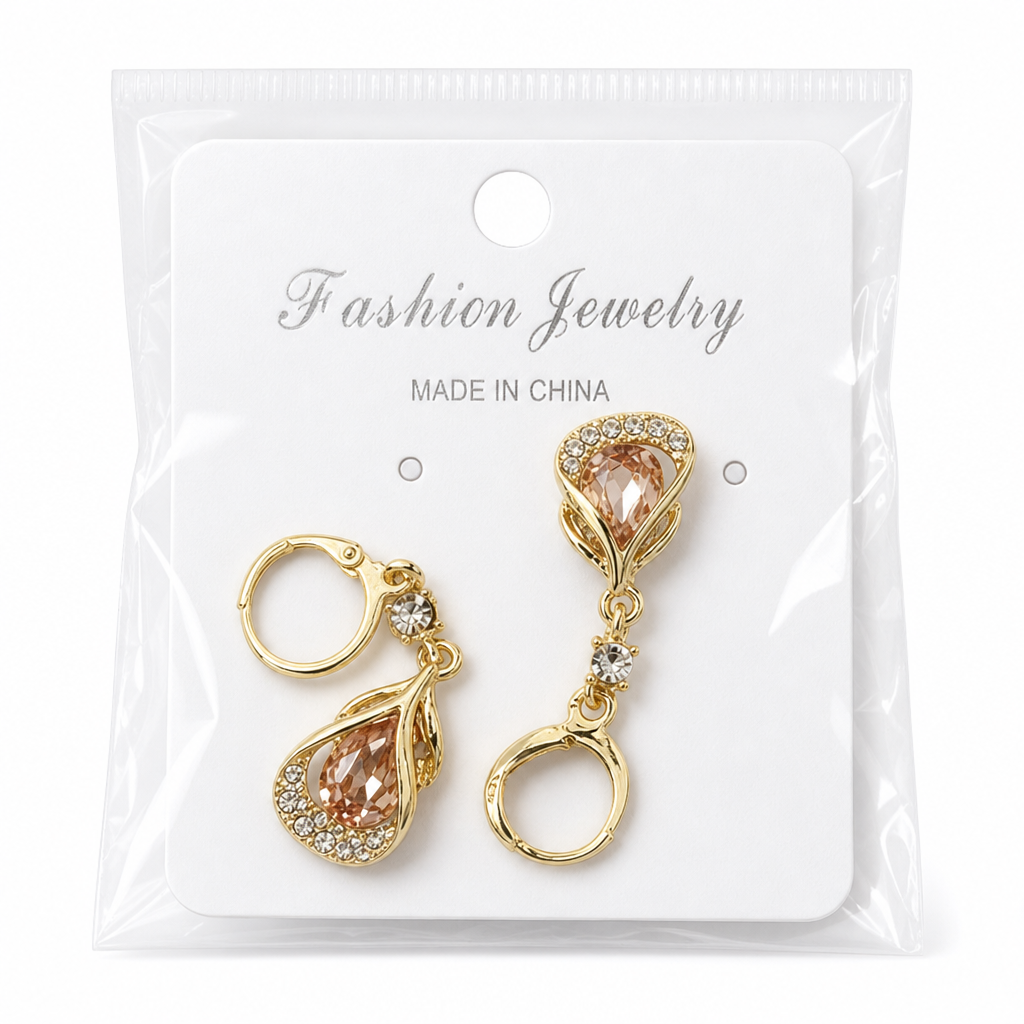 Elegant Rhinestone Water Drop Dangle Earrings