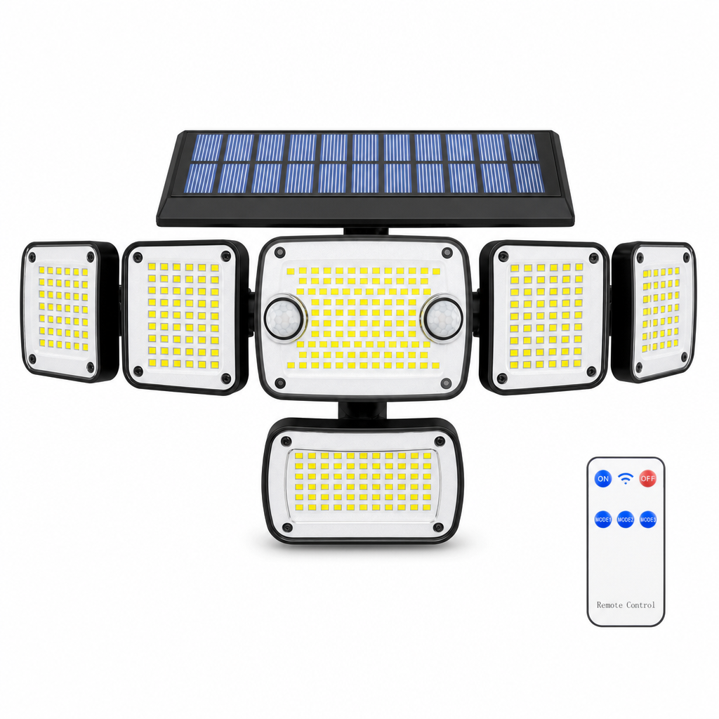 Solar Outdoor Wall Light with Dual Motion Sensors for Garden Yard and Fence Lighting