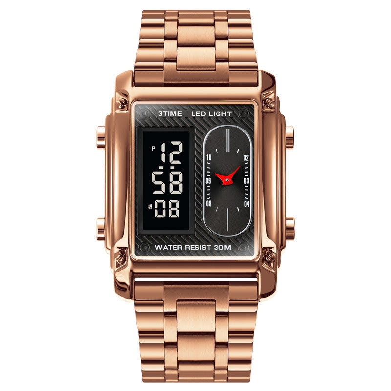 ⏳Limited Time Special 50% OFF💥🎁Men's Square Creative Dual-Movement Multifunctional Sports Watch