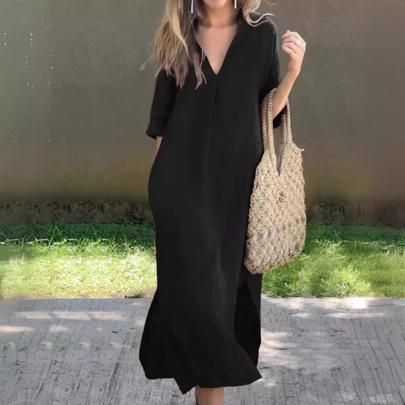 💖The Gift of Summer💕Elegant V-Neck Slit Dress